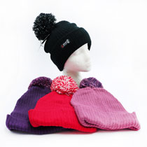 Hat Pom Pom Ladies' Lined Assorted