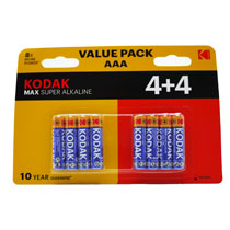 Kodak Batteries Xtralife Alkaline AAA 4+4 Pack