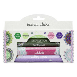 Pan Aroma 4 Pack Incense Sticks-Jasmine/Lemongra/Patc