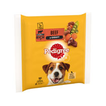 Pedigree Dog Pouch Beef & Veg Gravy 3 Pack