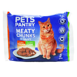 Pets Pantry Meaty Chnks Gravy Cat 4 Pack
