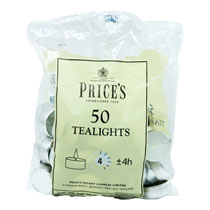 Prices Tealight Candles White 4 Hour Burn