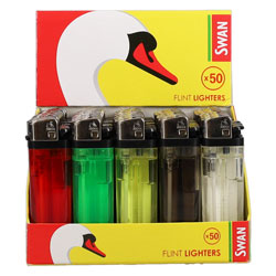 Swan Lighters Flint Disposable in Display