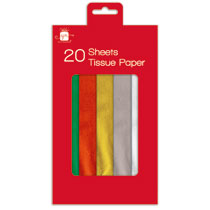 Xmas Tissue Paper 20 Sheets Assorted Colours